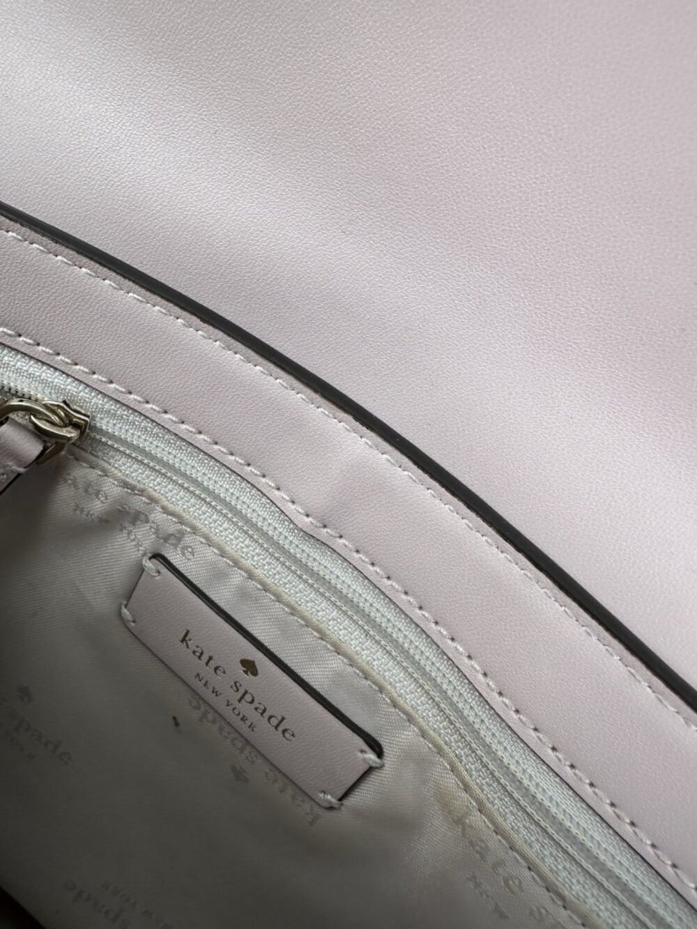 New Kate Spade Monica Flap Crossbody Purse Leather Medium Ivory White - Picture 7 of 13